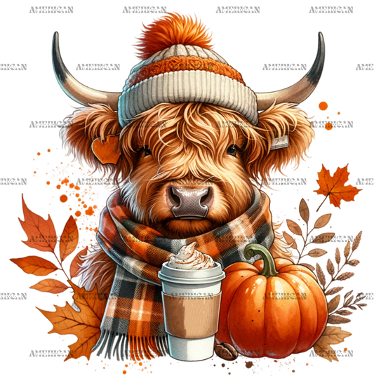 Fall Highland Cow-2 DTF Transfer