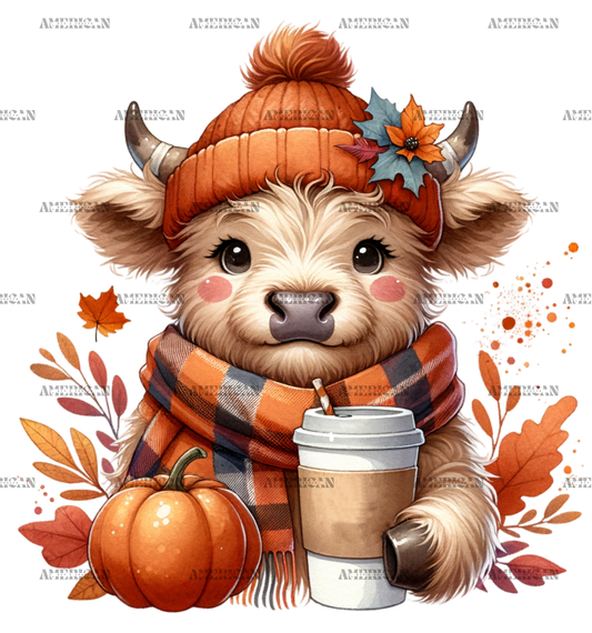 Fall Highland Cow-3 DTF Transfer