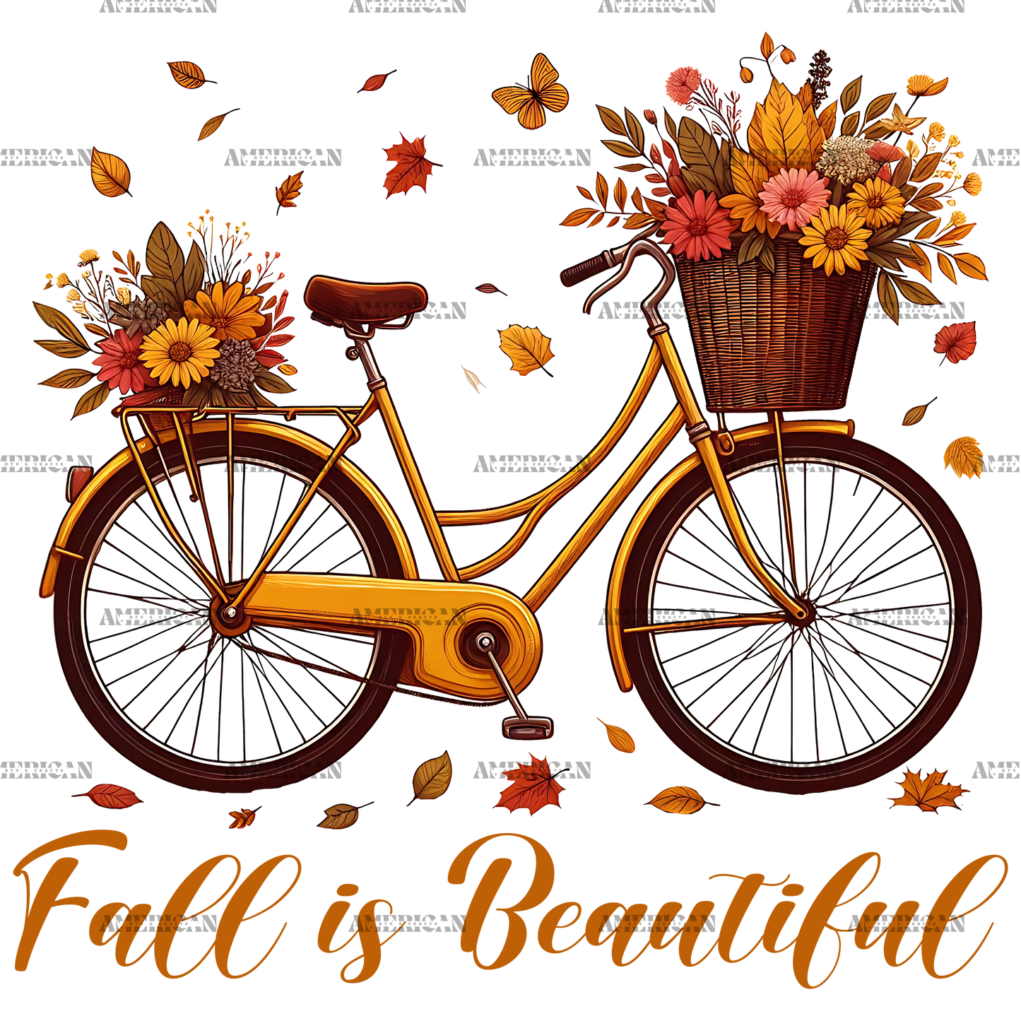 Fall Is Beautiful Bicycle DTF Transfer