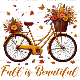 Fall Is Beautiful Bicycle DTF Transfer
