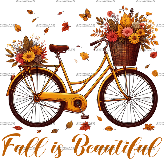 Fall Is Beautiful Bicycle DTF Transfer