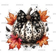 Fall Pumpkin Bow-1 DTF Transfer