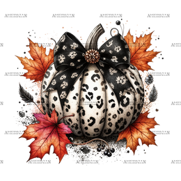Fall Pumpkin Bow-1 DTF Transfer