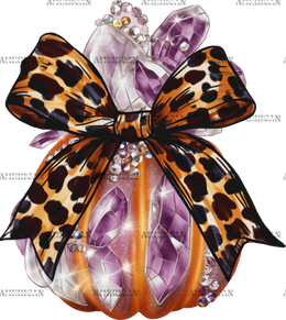 Fall Pumpkin Bow-2 DTF Transfer