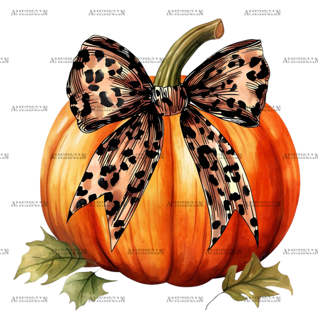 Fall Pumpkin Bow-3 DTF Transfer