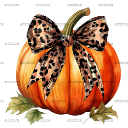 Fall Pumpkin Bow-3 DTF Transfer