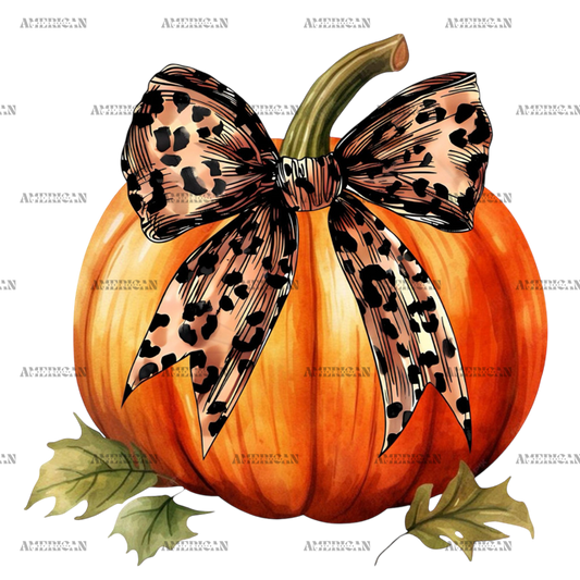 Fall Pumpkin Bow-3 DTF Transfer