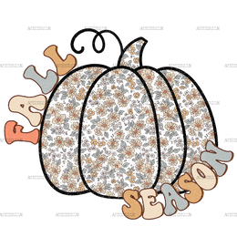 Fall Season Pumpkin Dotted DTF Transfer