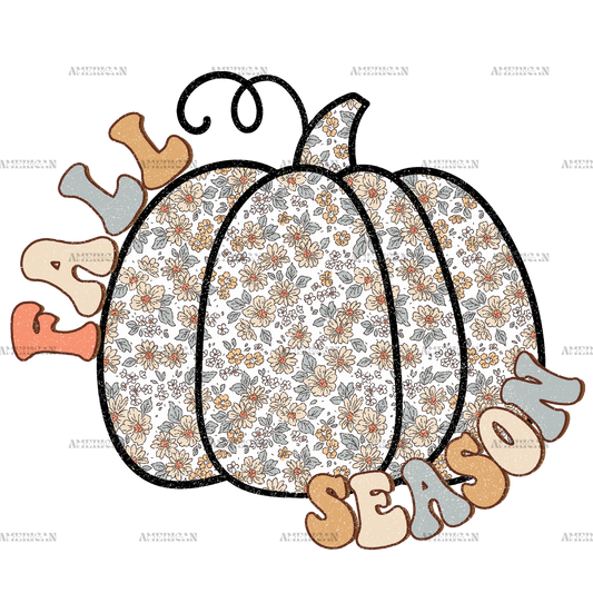 Fall Season Pumpkin Dotted DTF Transfer