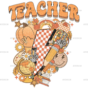 Fall Teacher Dotted DTF Transfer