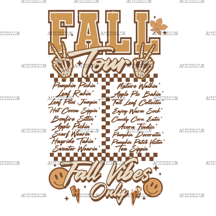 Fall Tour Fall Vibes Only-1 DTF Transfer