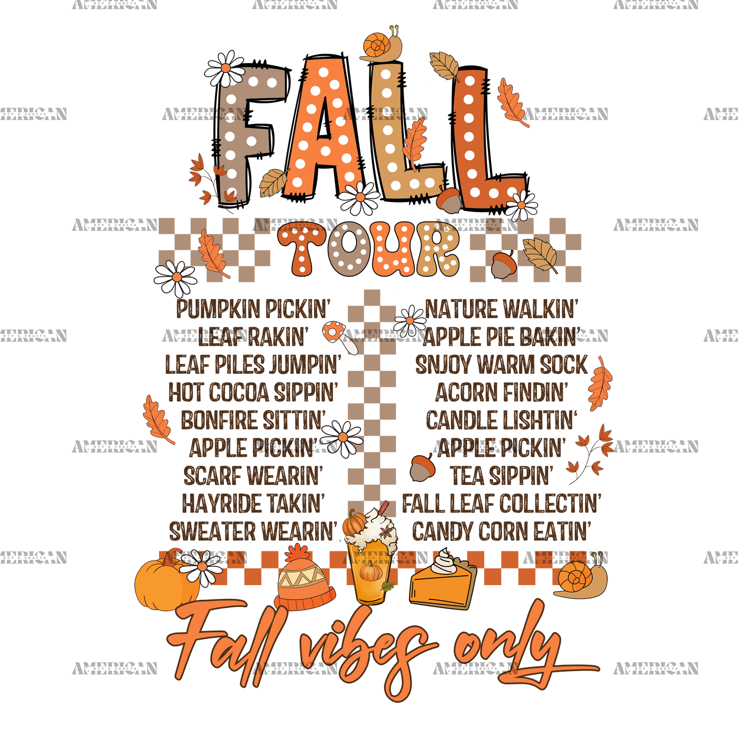 Fall Tour Fall Vibes Only-2 DTF Transfer