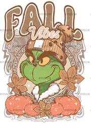 Fall Vibes Grinch DTF Transfer