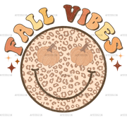 Fall Vibes Smily Face Dotted DTF Transfer