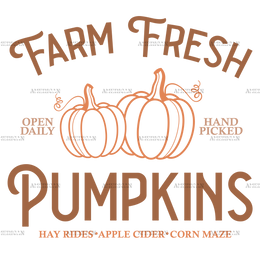 Farm Fresh Pumpkins Hand Picked DTF Transfer