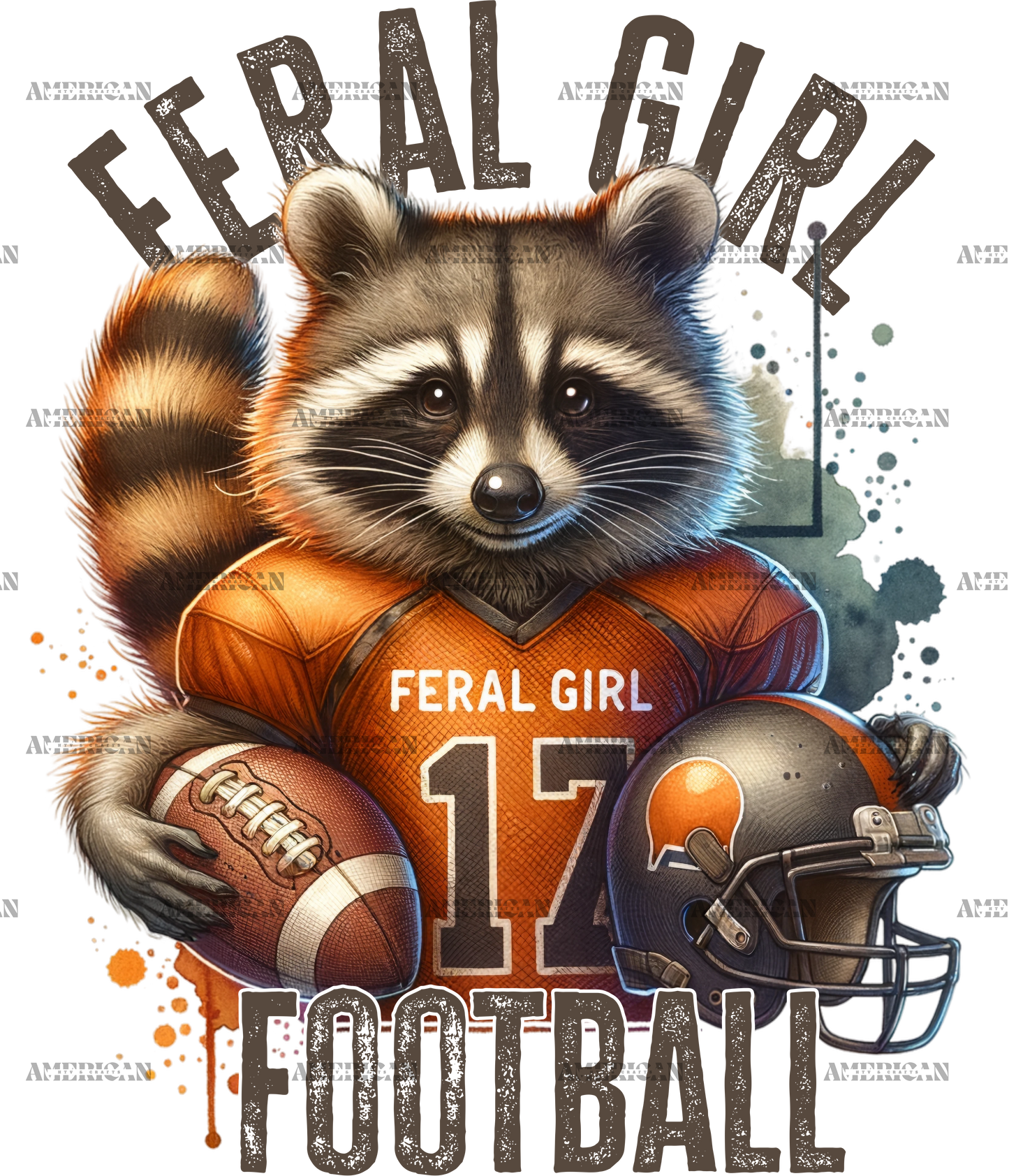 Feral Girl Football-1 DTF Transfer