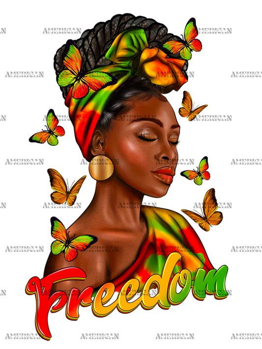 Freedom Afro Woman Juneteenth DTF Transfer