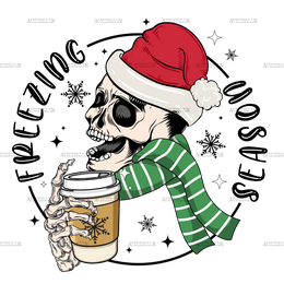 Freezing Season Skull DTF Transfer