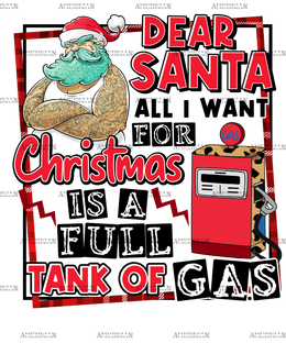 Full Tank Of Gas For Christmas DTF Transfer