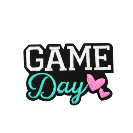 Game Day Pink Hearts Patch(Small/Embroidery)