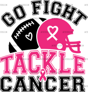 Go Fight Tackle Cancer Black DTF Transfer