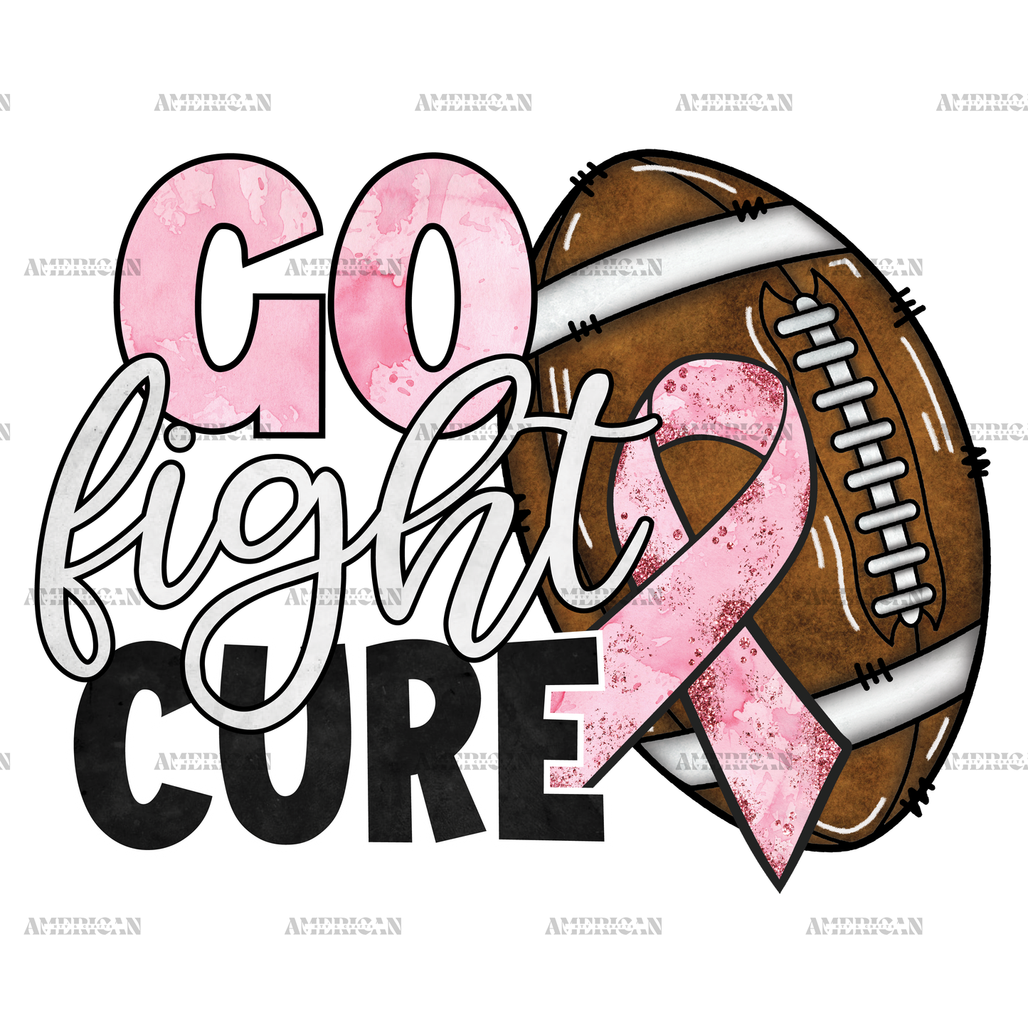 Go Fight Cure Cancer Football DTF Transfer