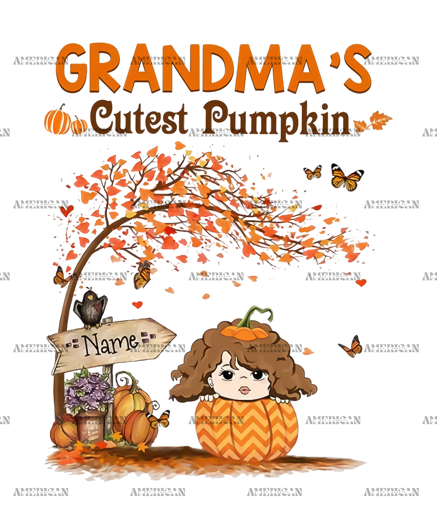 Grandma's Cutest Pumpkin DTF Transfer