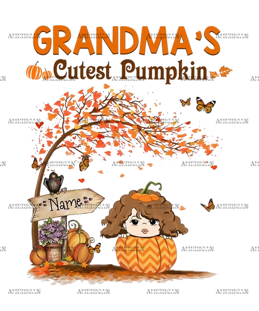 Grandma's Cutest Pumpkin DTF Transfer