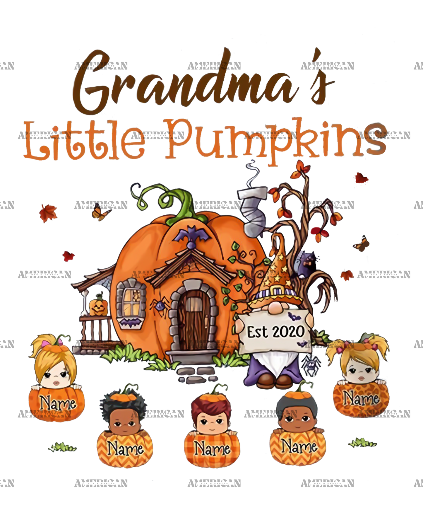 Grandma's Little Pumpkins DTF Transfer