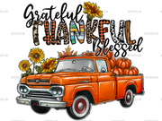 Grateful Thankful Blessed Truck DTF Transfer