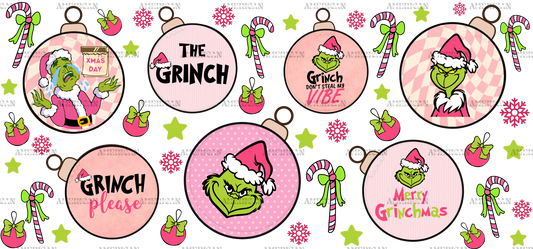 Grinch Christmas Bells UV DTF Transfer