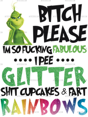 Grinch Glitter Rainbows DTF Transfer