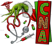 Grinch Hand CNA Nurse DTF Transfer