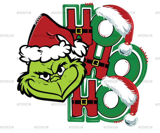Grinch Hat HoHoHo DTF Transfer