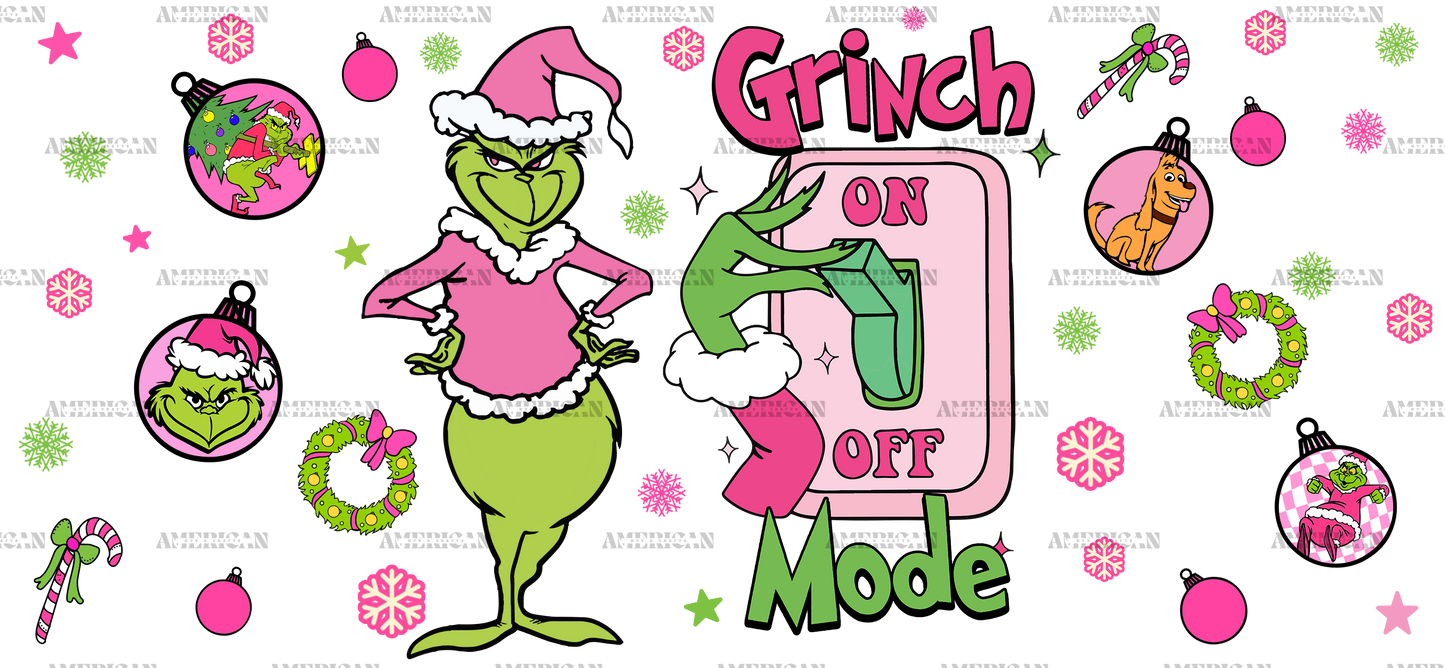 Grinch Mode On Off Switch UV DTF Transfer