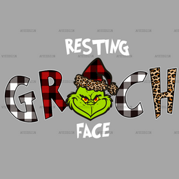 Grinch Resting Face DTF Transfer