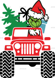 Grinch Truck DTF Transfer