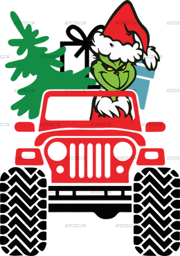 Grinch Truck DTF Transfer