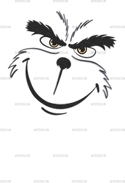 Grinch Face Outline DTF Transfer