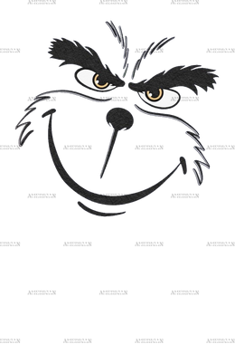 Grinch Face Outline DTF Transfer