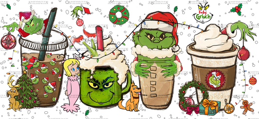 Grinchmas Latte Snowfall UV DTF Transfer