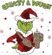 Grinchy And Bougie Red DTF Transfer