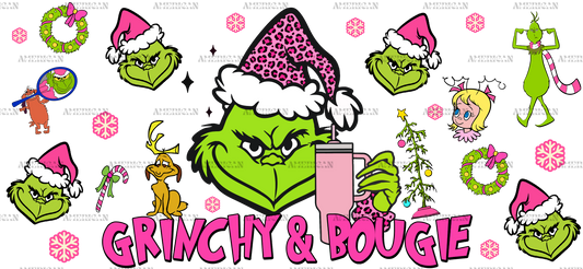 Grinchy and Bougie UV DTF Transfer