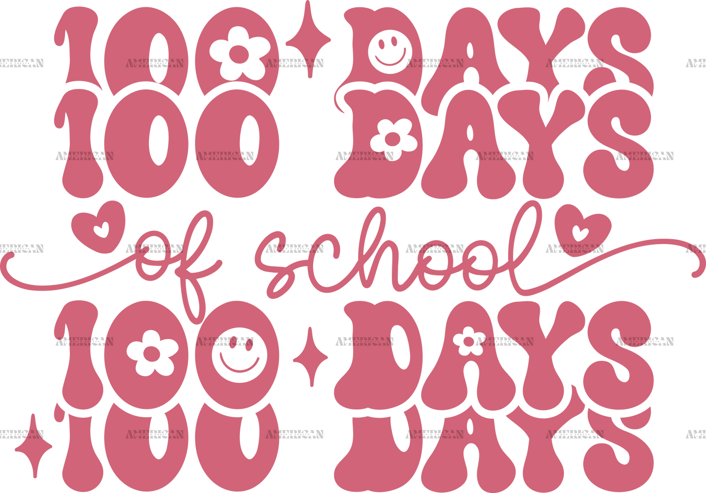 Groovy 100 Days Of School-2 DTF Transfer