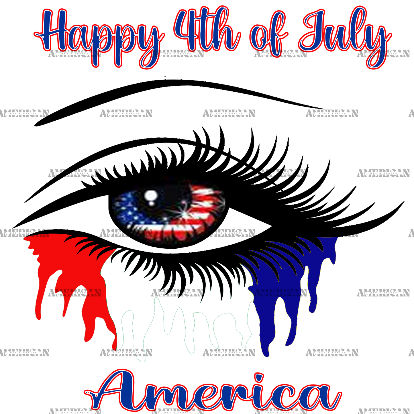 Happy 4th Of Juy America Eye DTF Transfer