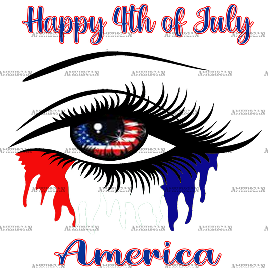 Happy 4th Of Juy America Eye DTF Transfer