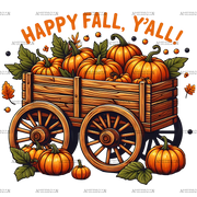 Happy Fall Y'all Pumpkin Cart DTF Transfer