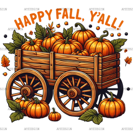 Happy Fall Y'all Pumpkin Cart DTF Transfer