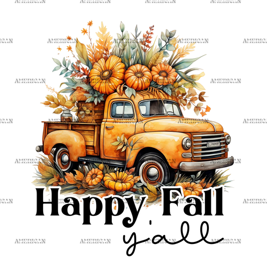 Happy Fall Y'all Truck DTF Transfer