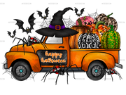 Happy Halloween Truck 2 DTF Transfer